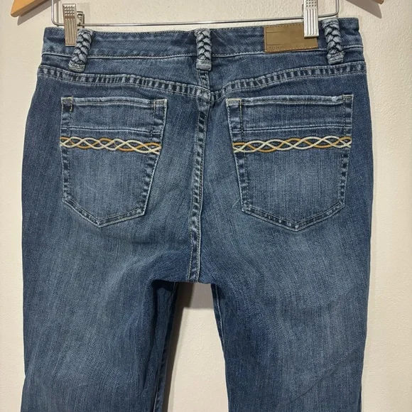 Tommy Hilfiger Vintage Bootcut Flare Jeans Size 10 Mid Rise Braided Detail - Picture 5 of 9